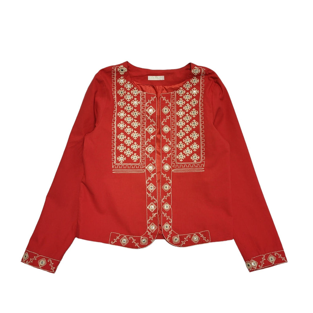 Coconut 90s Vintage Red Open Front Jacket Uk Women's Size Large