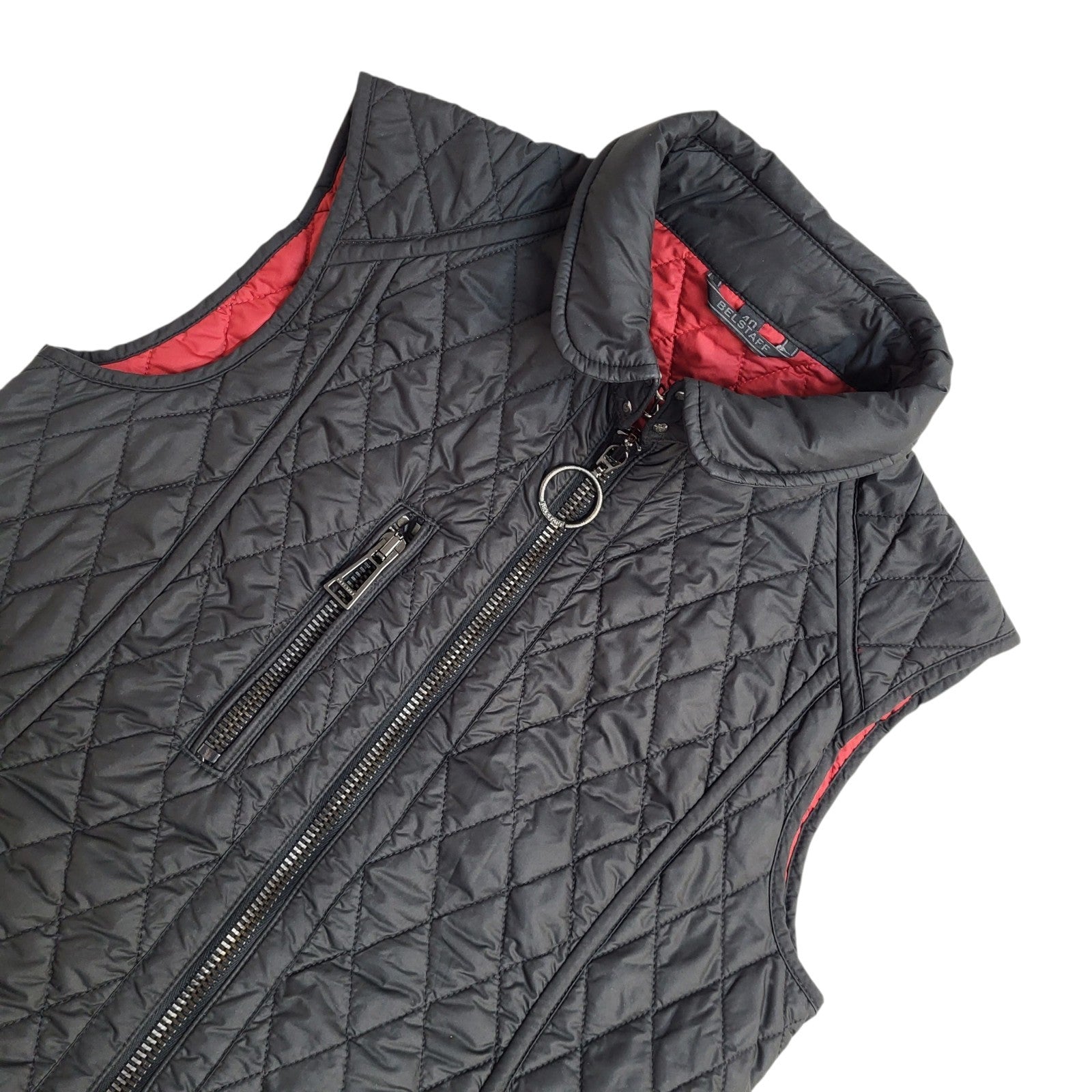 Belstaff Gilet  Black Zipped Quilted UK Women's Size L