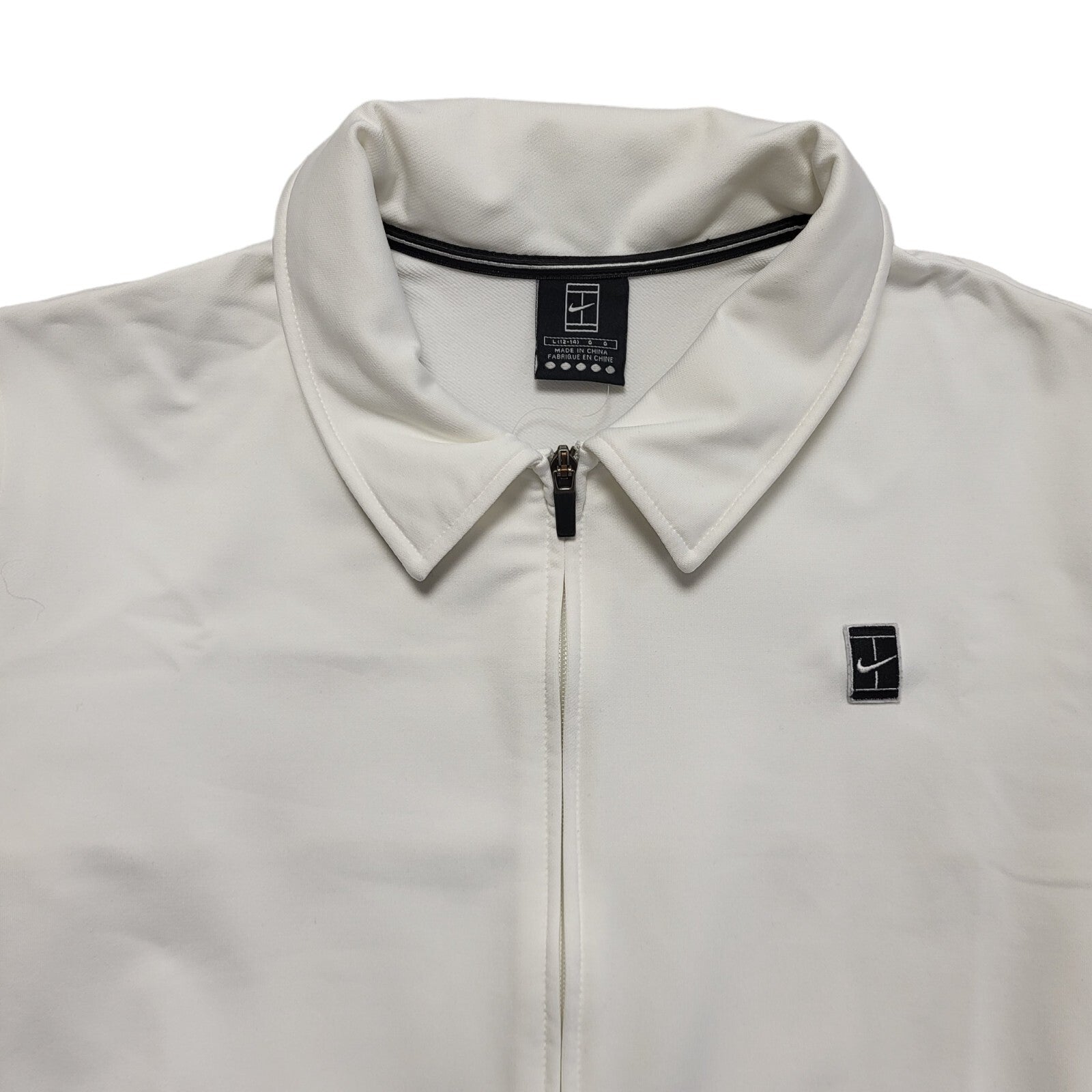Nike Team White Vintage 90s Zipped Sports Jacket Uk Women's Size L (12-14)