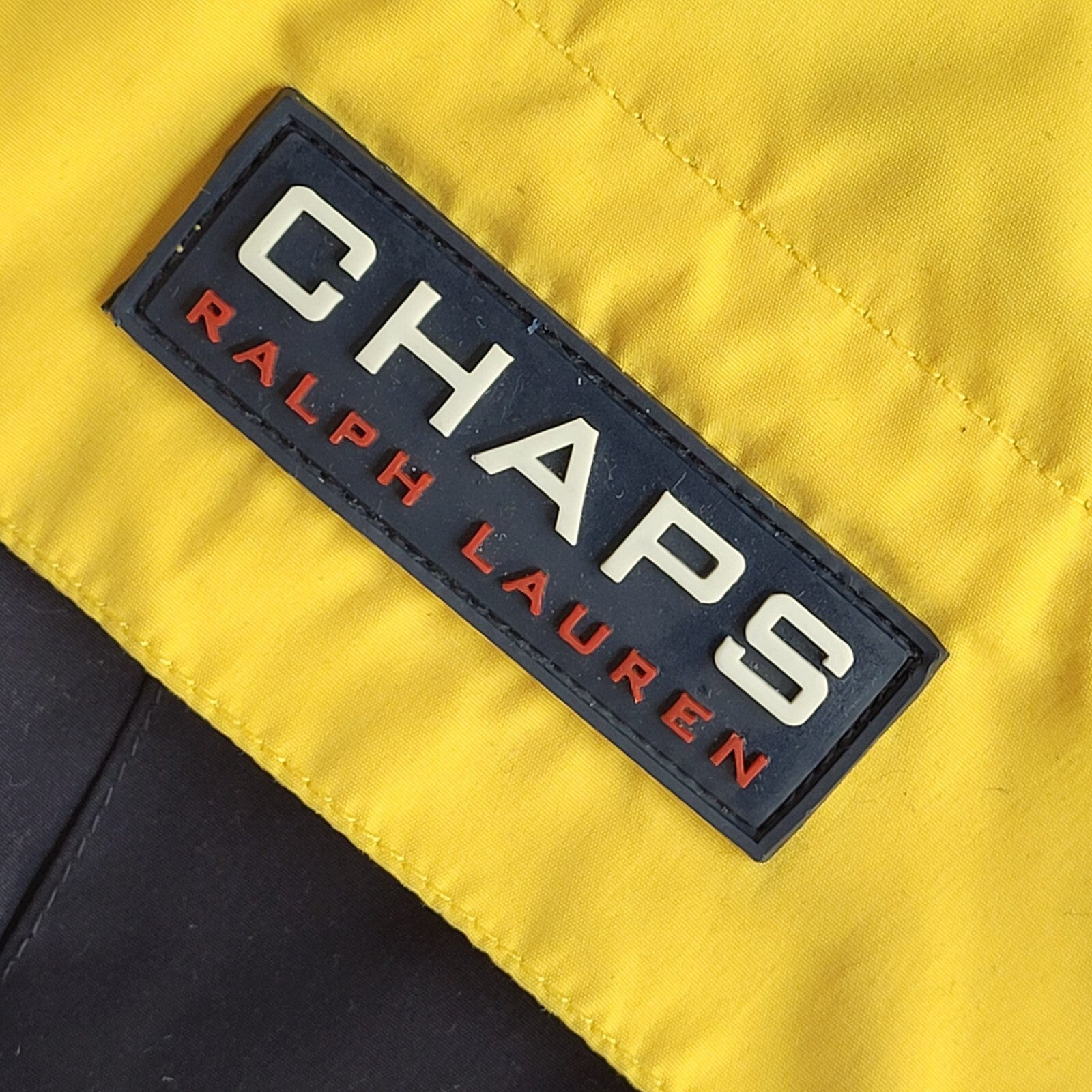 Ralph Lauren Chaps Yellow & Black 90s Zipped Vintage Jacket Uk Men's Size Large