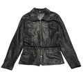 Gaffa & Co 90s Vintage Zip Up Black Leather Jacket Uk Women's Size Medium