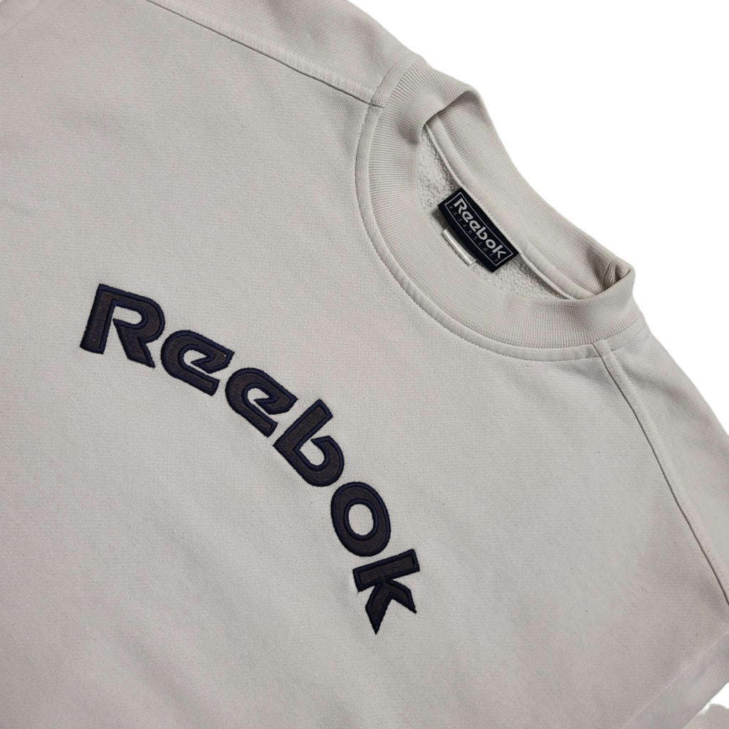 Reebok Essentials Spell Out  Vintage 90s White Sweatshirt Women's Size UK 12