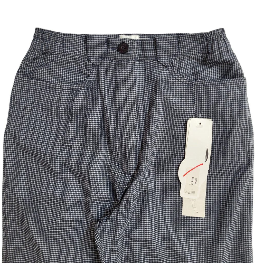 DL Sport 90s Vintage Blue Check Dress Trousers Uk Women's 8 W26 L32 Bnwt