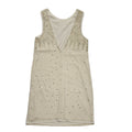 Vintage 80's Cream Sequin Sleeveless knee Length Shift Dress Womens UK 10