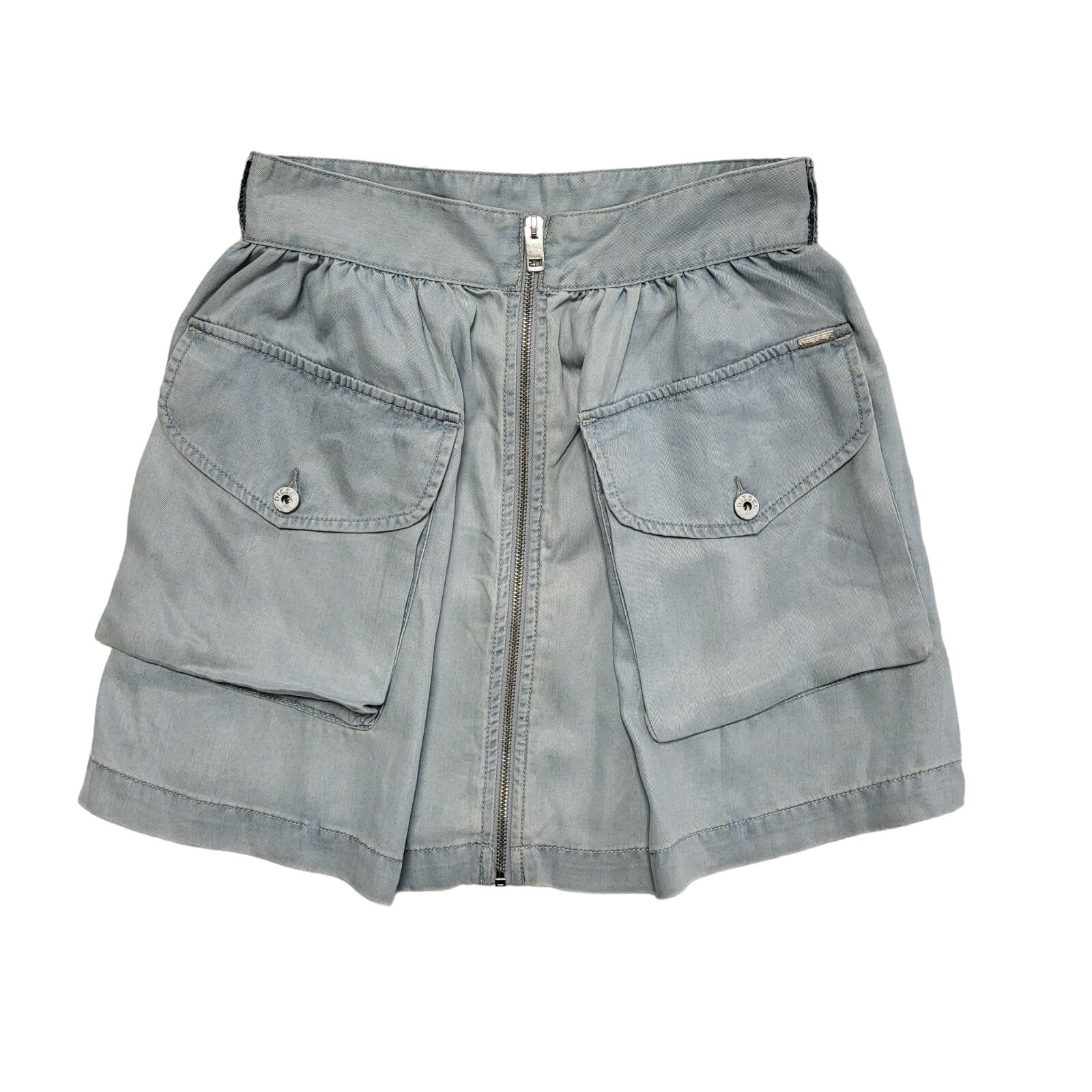Diesel Light Blue Denim Mini Skirt Uk Women's Size Small W26