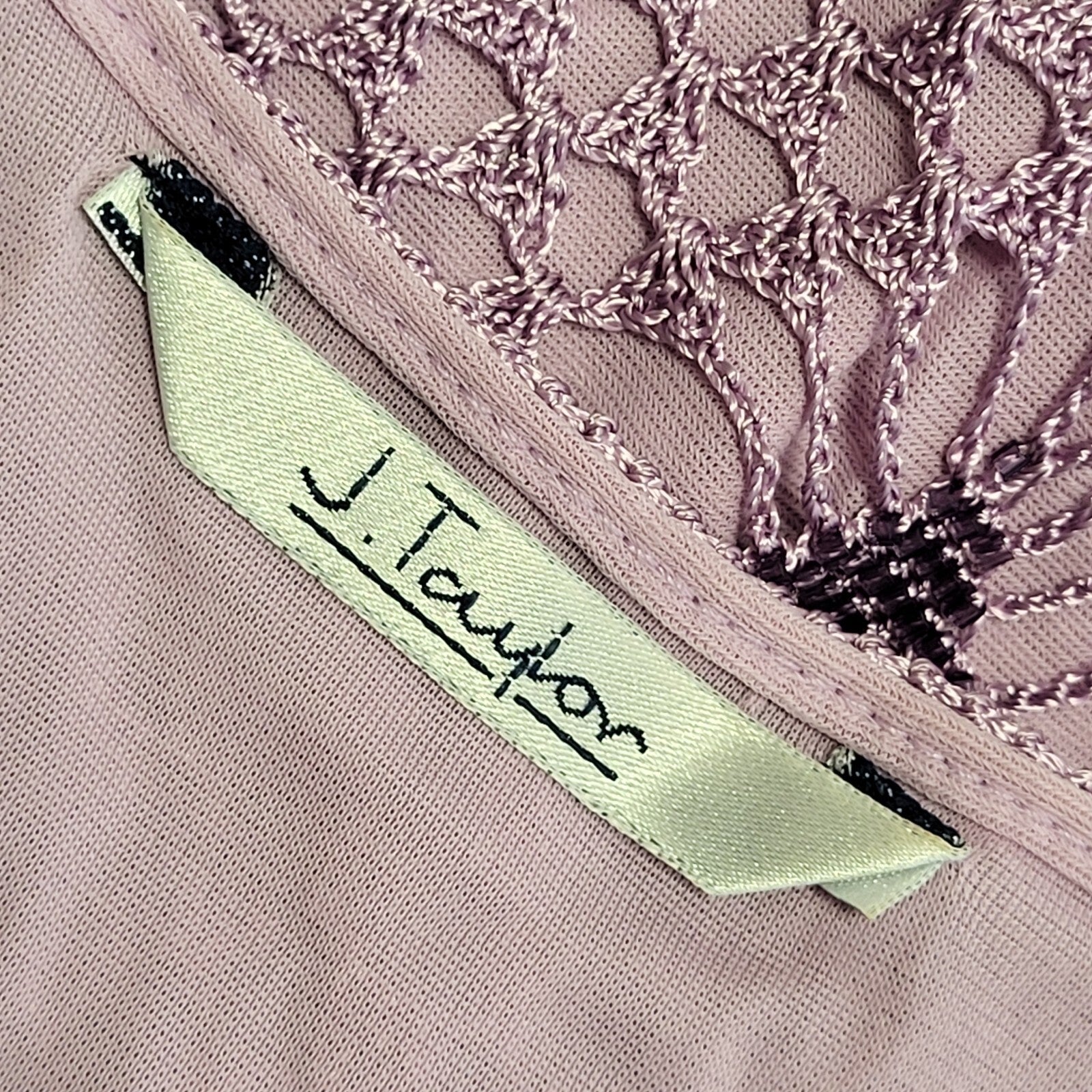 J.Taylor Vintage 90's Purple Short Sleeve Mesh Overlay T-Shirt Womens UK Size 14