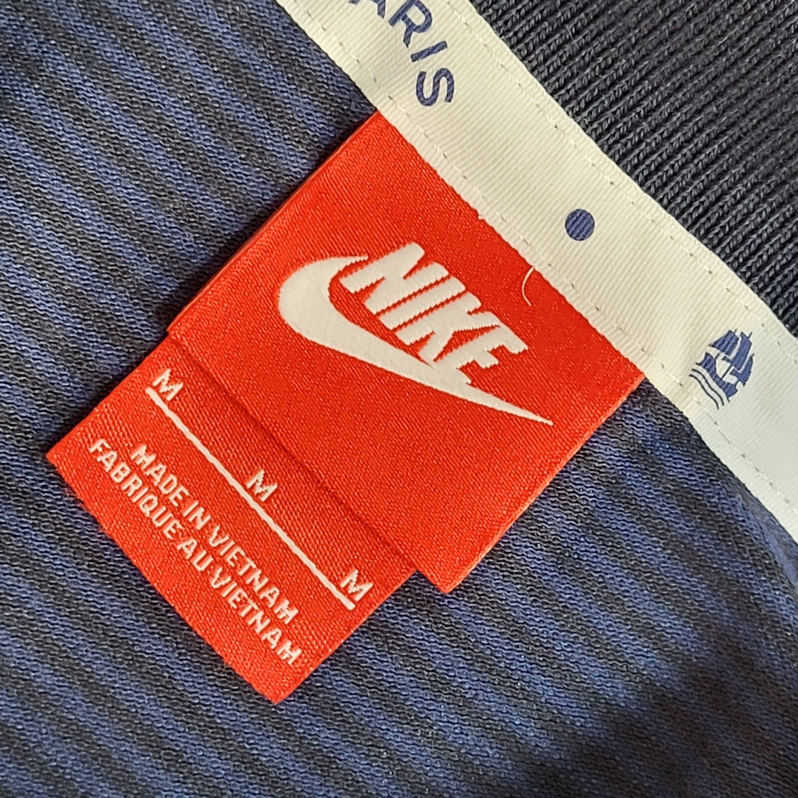 Nike Y2K Blue Stripe Paris Saint Germain Short Sleeve Polo T- Shirt Men's Size M