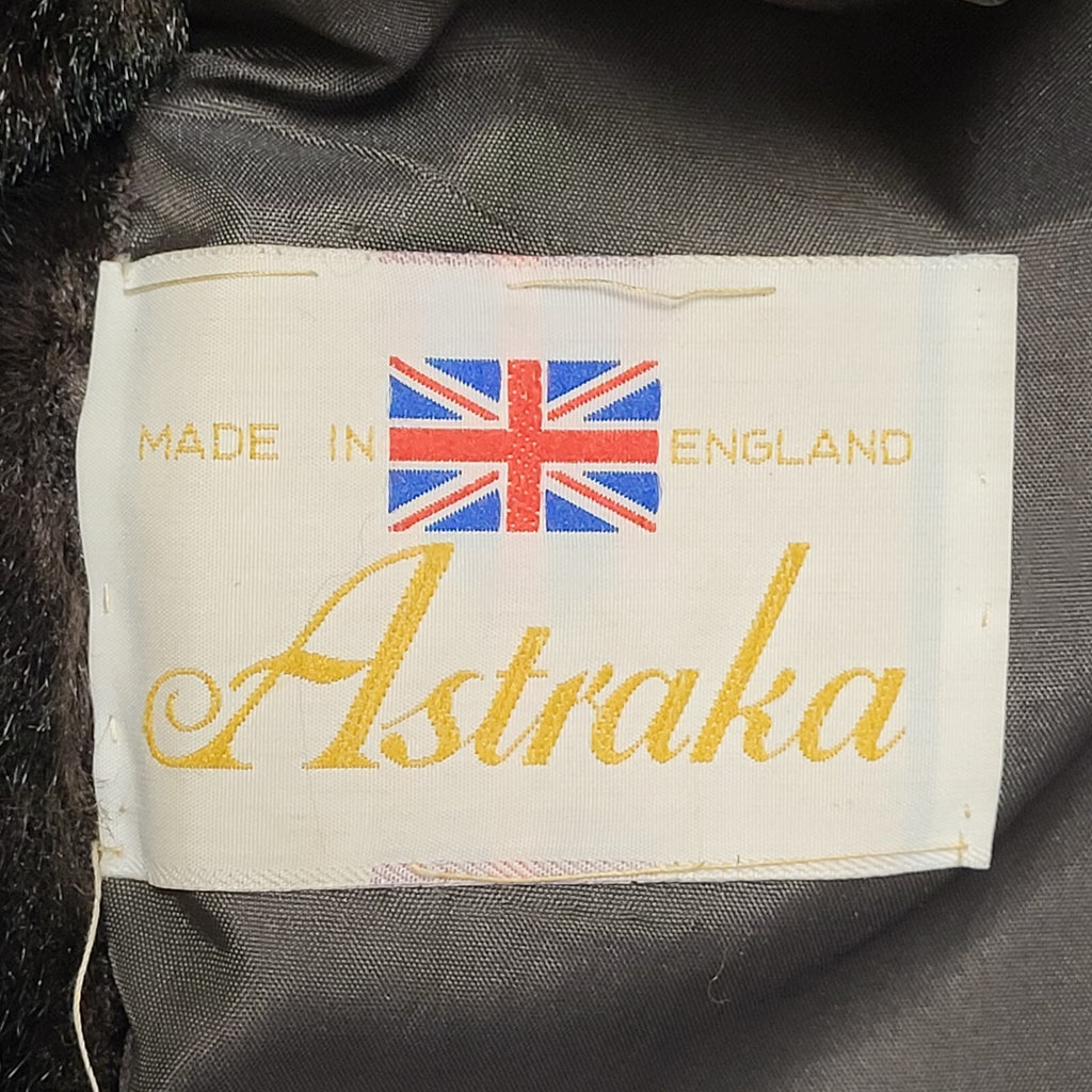Astraka 80s Vintage Brown Faux Fur Button Coat Women's Size 18
