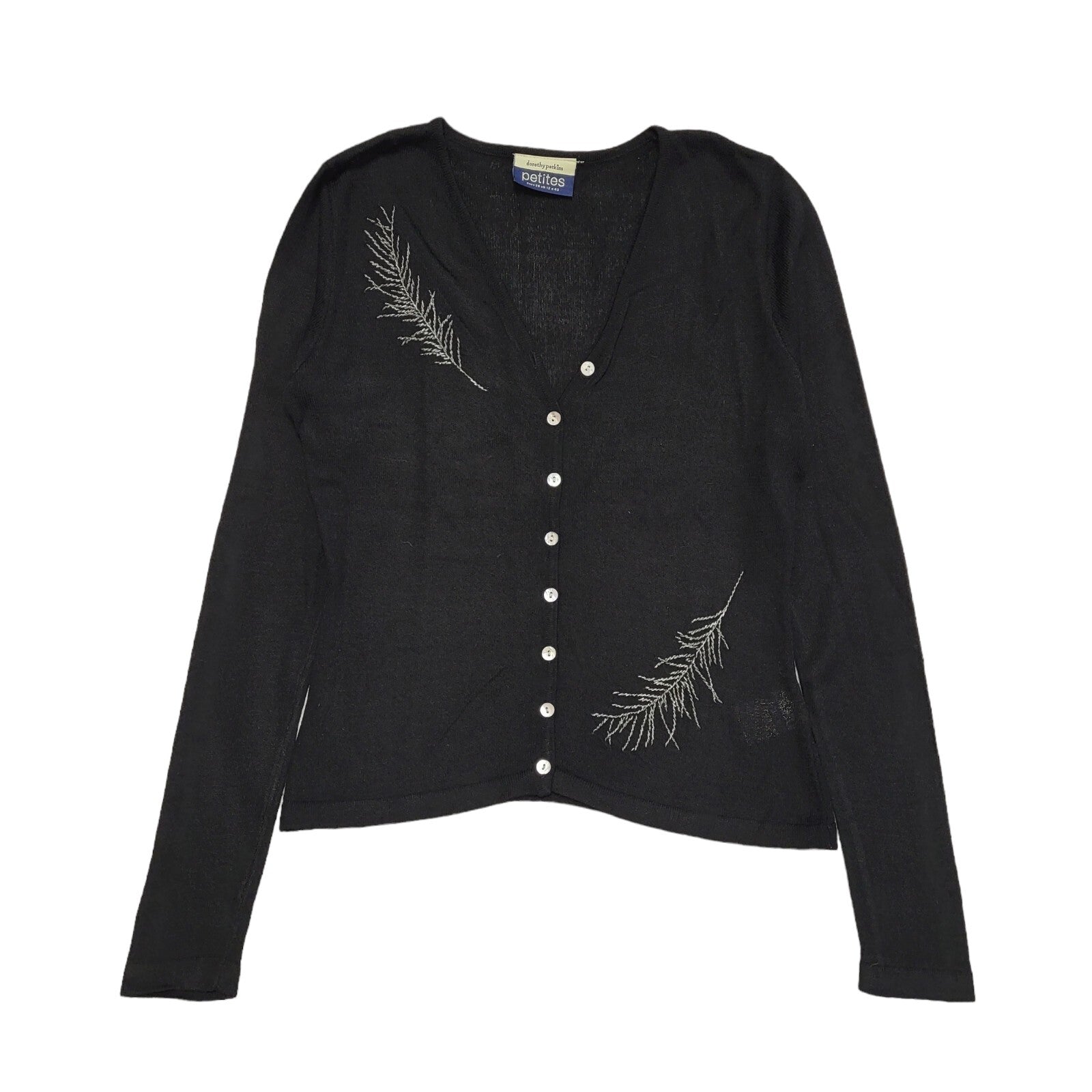 Dorothy Perkins Vintage 90s Black Button Cardigan Uk Women's Size 12