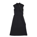 Vintage 60s Black Sleeveless Evening Dress Women's Size 8