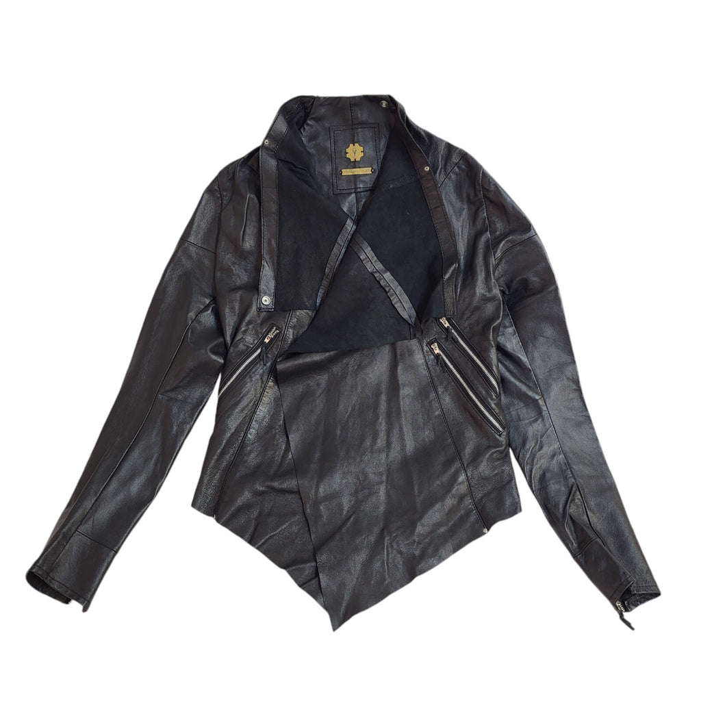Vintagezionist Vintage Black 90s Leather Jacket Uk Women's Size 8/10