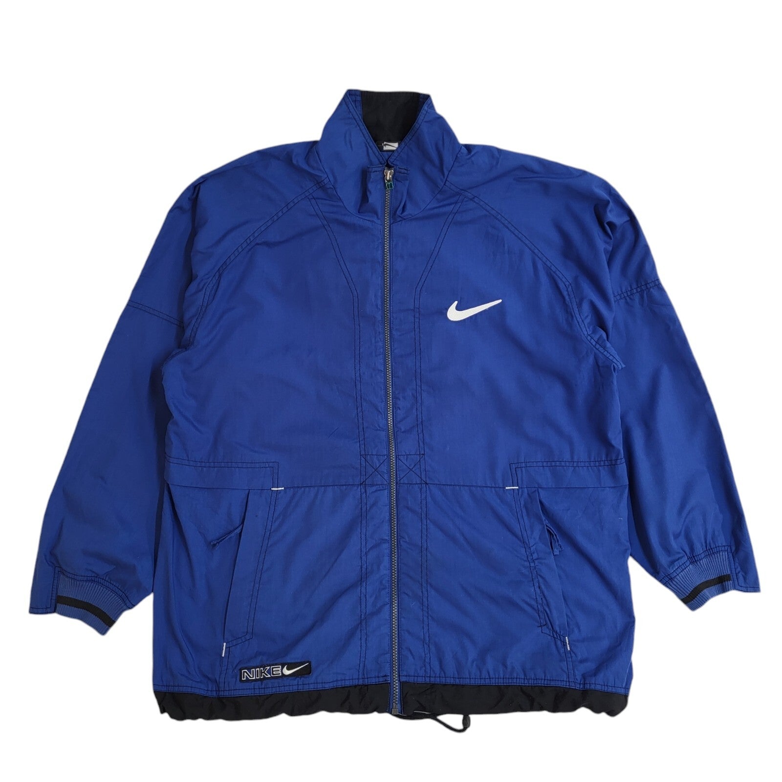 Nike Sports 90s Vintage Blue Full Zip High Neck Jacket UK Men's Size M