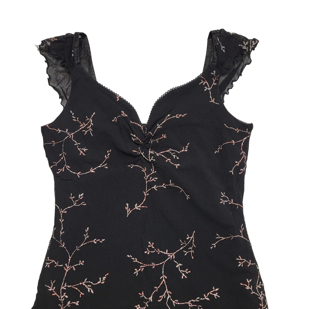 Pineapple Vintage 90s Black Glitter Knee Length Party Dress Womens UK Size M