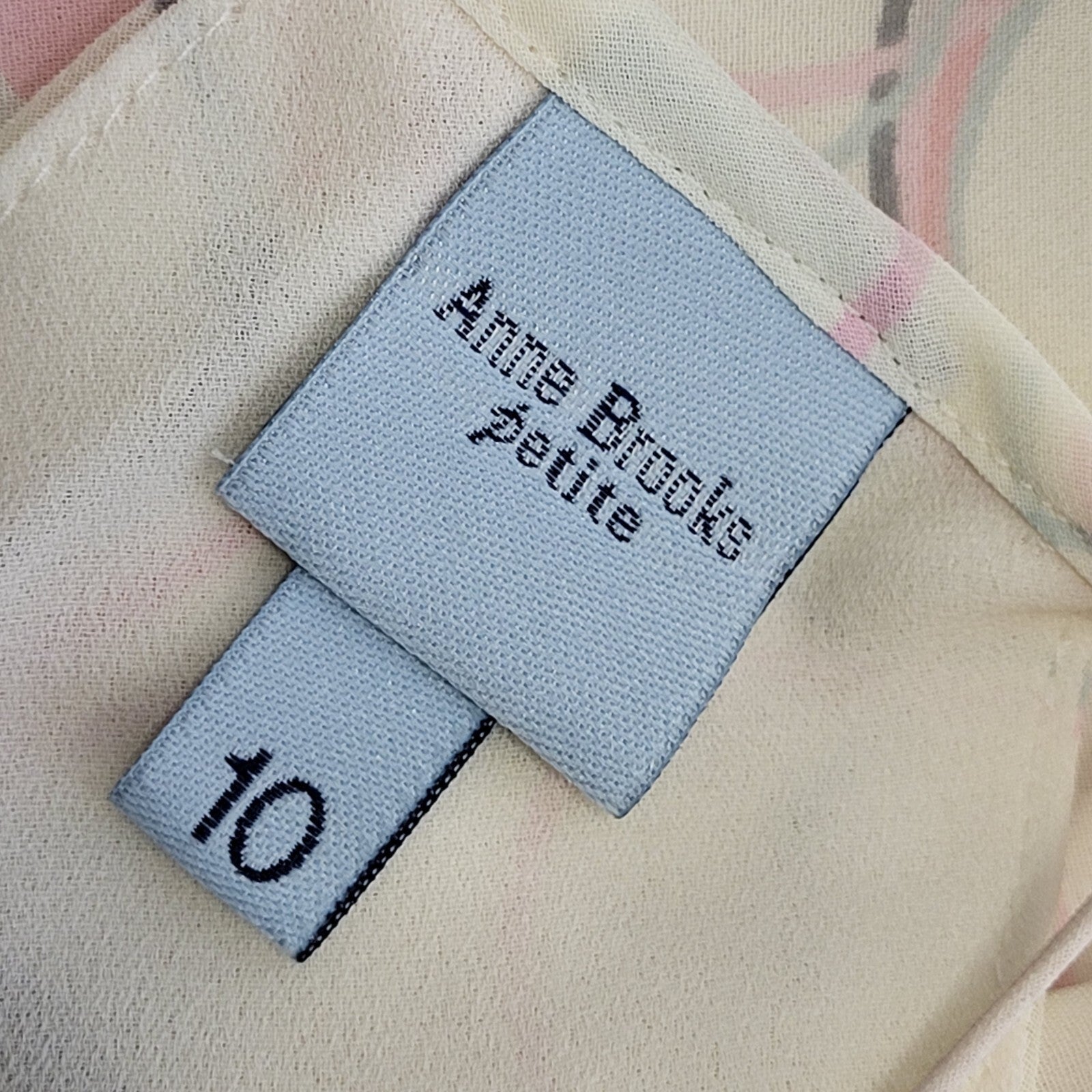 Anne Brooks Petite Cream Patterned Y2K keyhole detail top Women's Uk 10