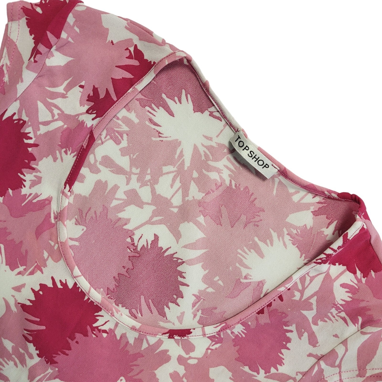 Topshop Vintage 90's Pink & White Cropped Tank Top Womens UK Size 12