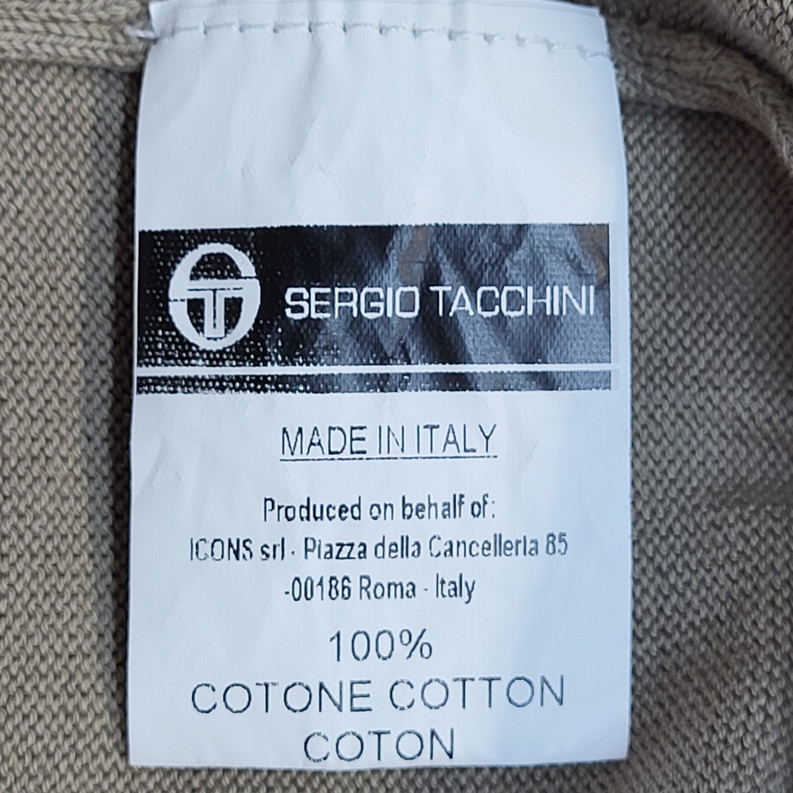 Sergio Tacchini Vintage 90's Beige Jumper UK Men's Size Small