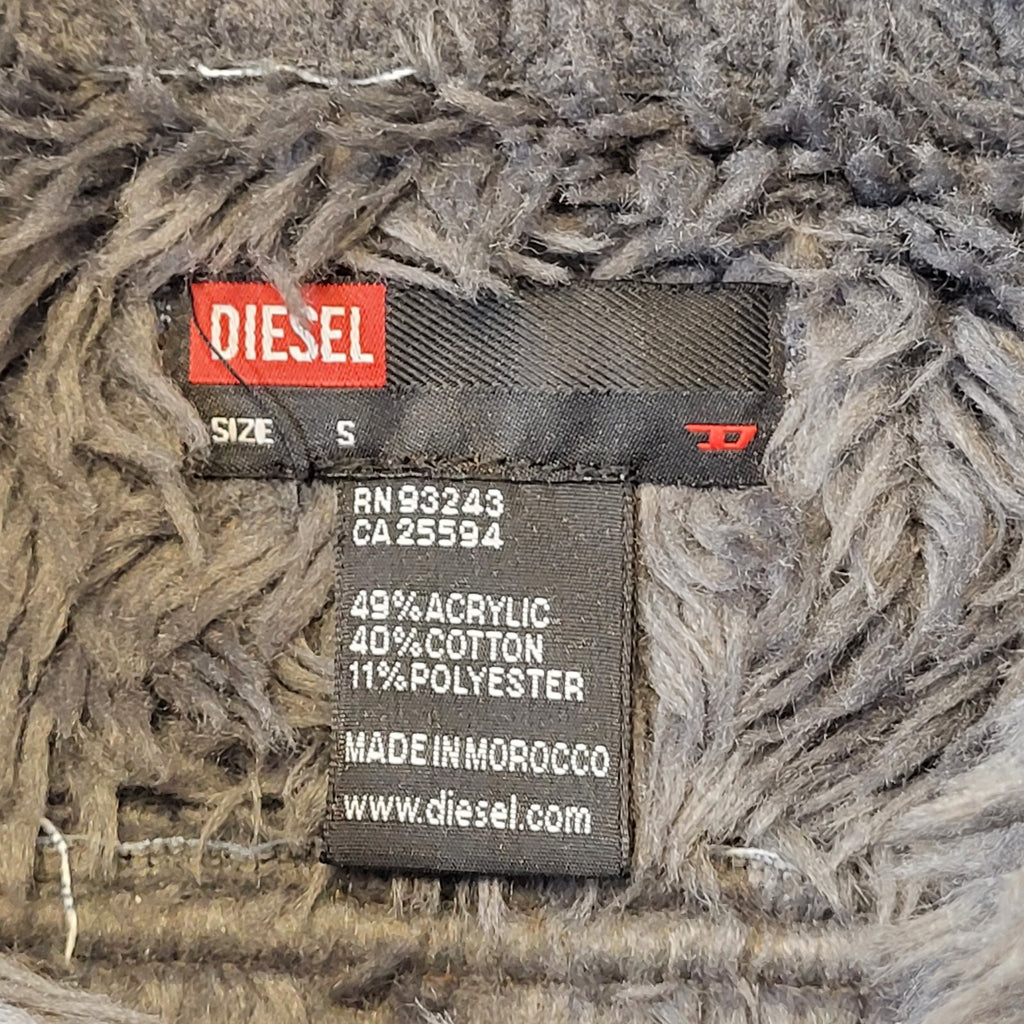 Diesel Y2K Blue Button Up Faux Fur Lined Coat Women's Size Small