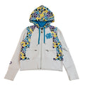 Akademiks Sweatshirt Hoodie White Hearts Zipped UK Women's Size XL Bnwt