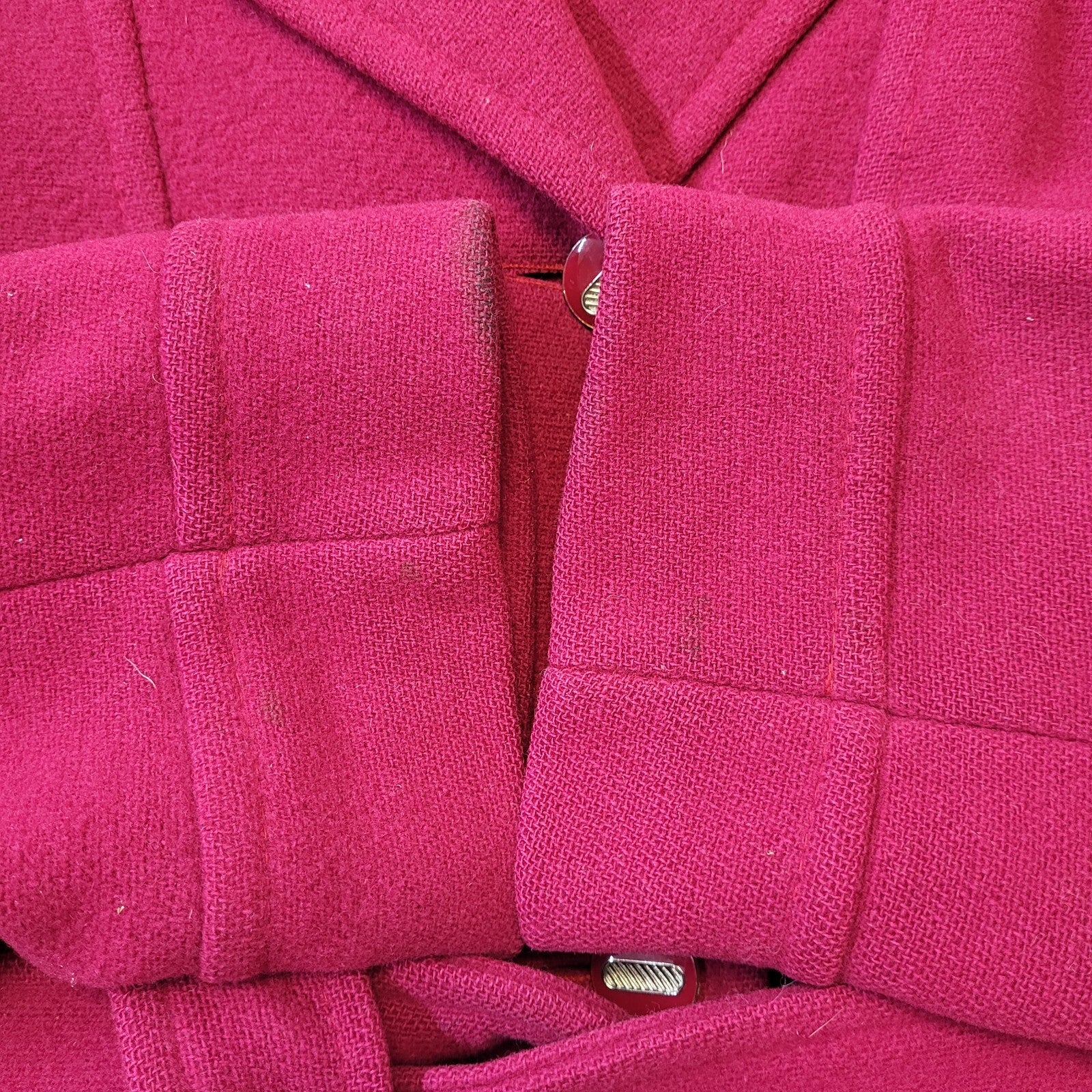 David Barry Vintage 70s Dark Pink Belted Formal Coat Women's Size 12