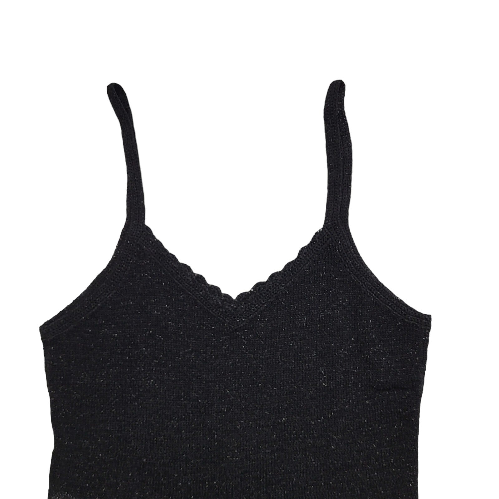 Next Vintage Y2K Black Sparkly Strap Top Womens UK Size 12