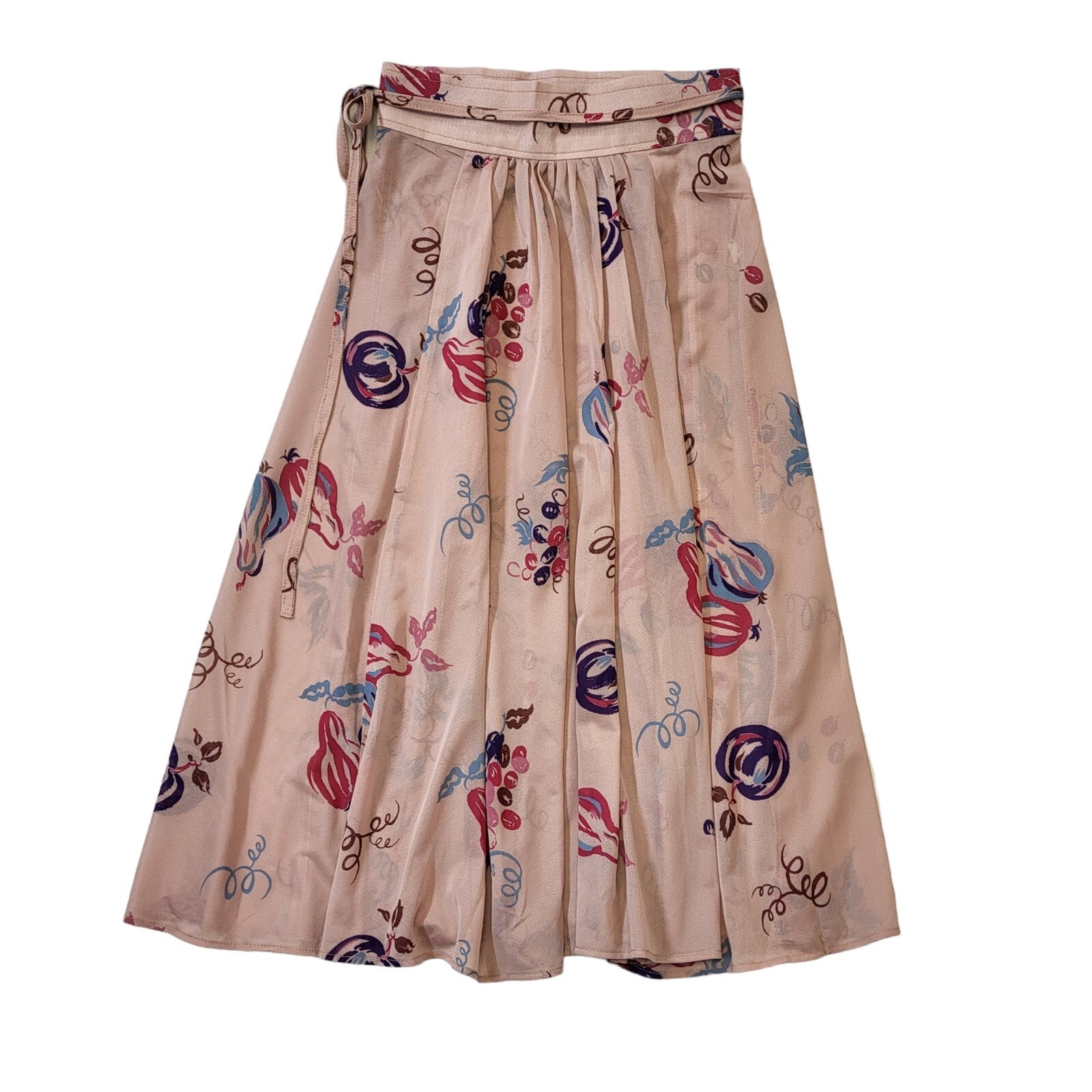 70s Vintage Pink Floral Wrap Skirt Women's Size 10 W28 Eu 38