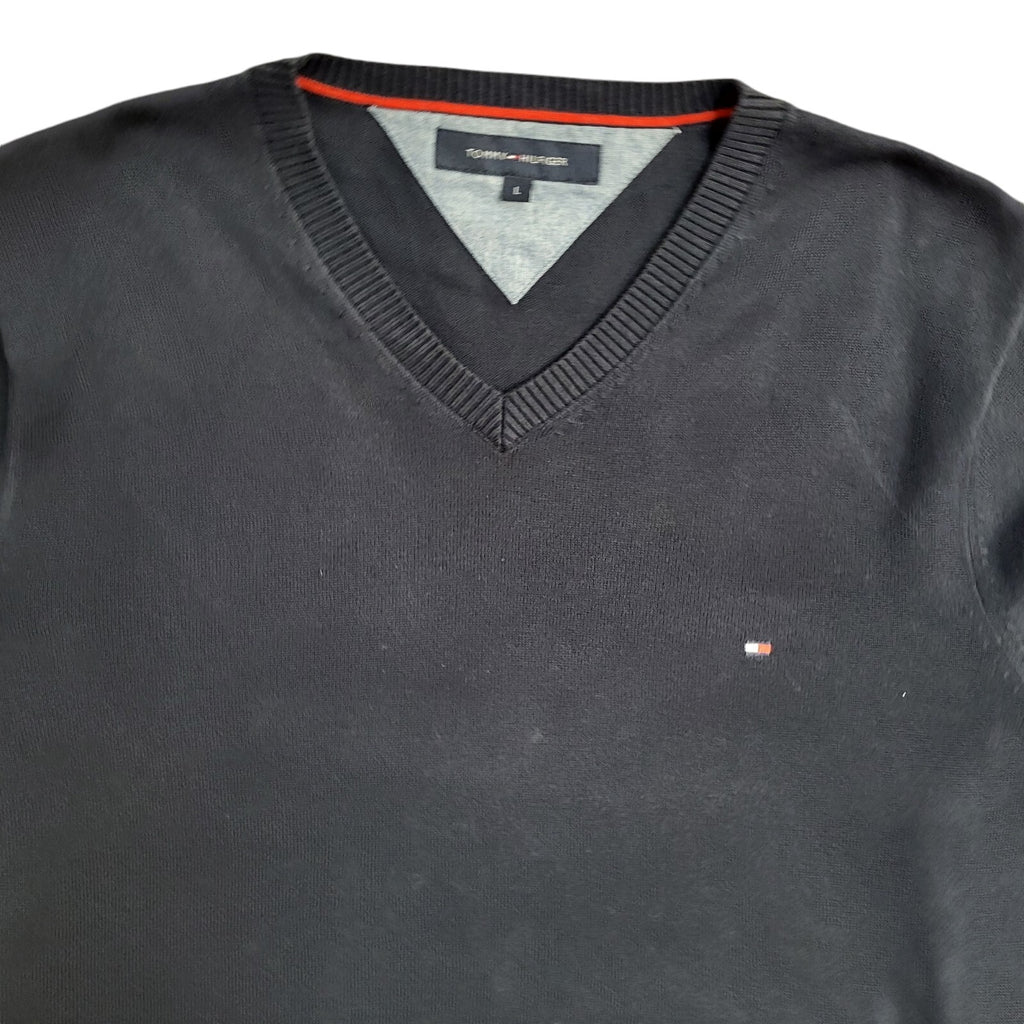 Tommy Hilfiger Y2K Blue V-Neck Long Sleeve Jumper Men's UK Size L