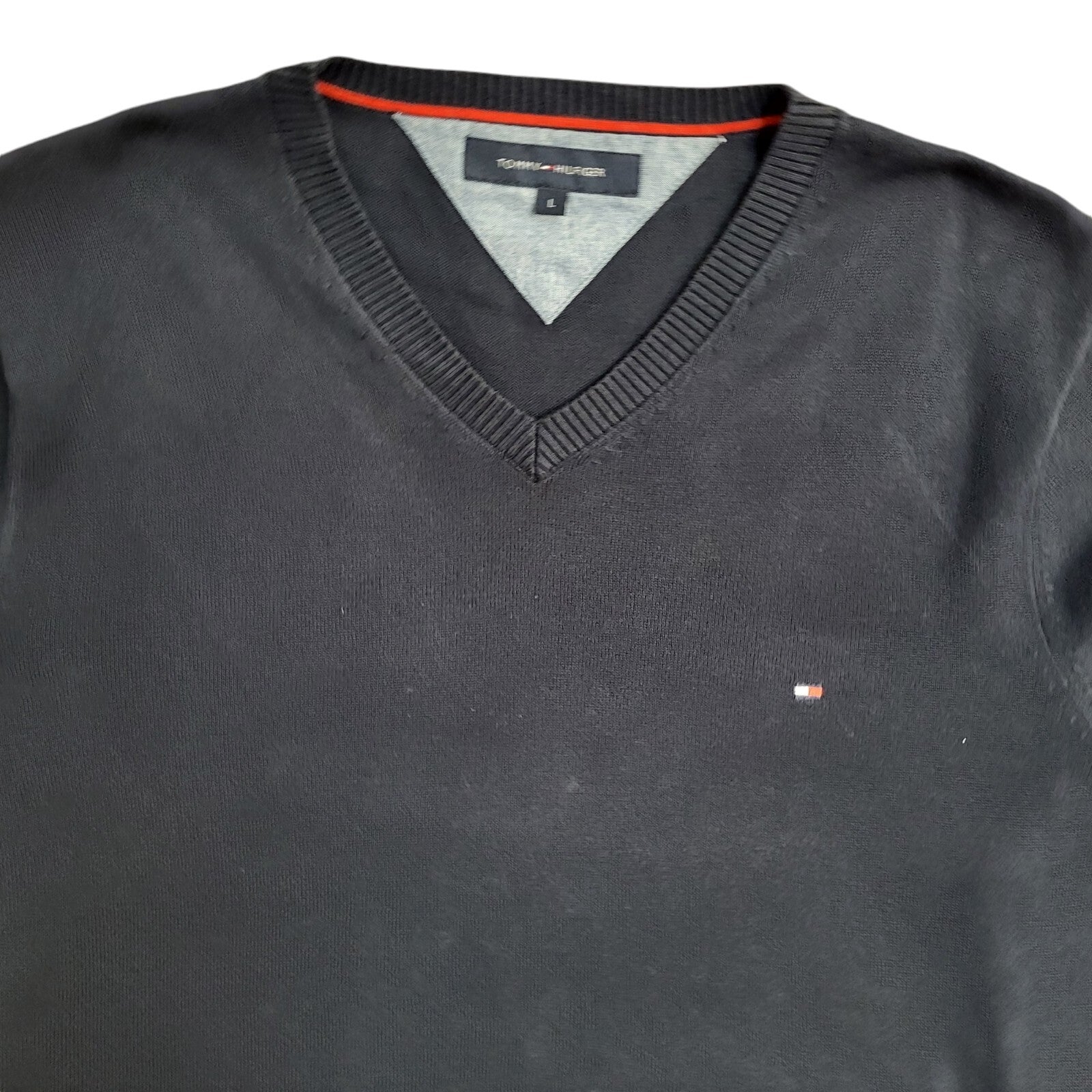 Tommy Hilfiger Y2K Blue V-Neck Long Sleeve Jumper Men's UK Size L