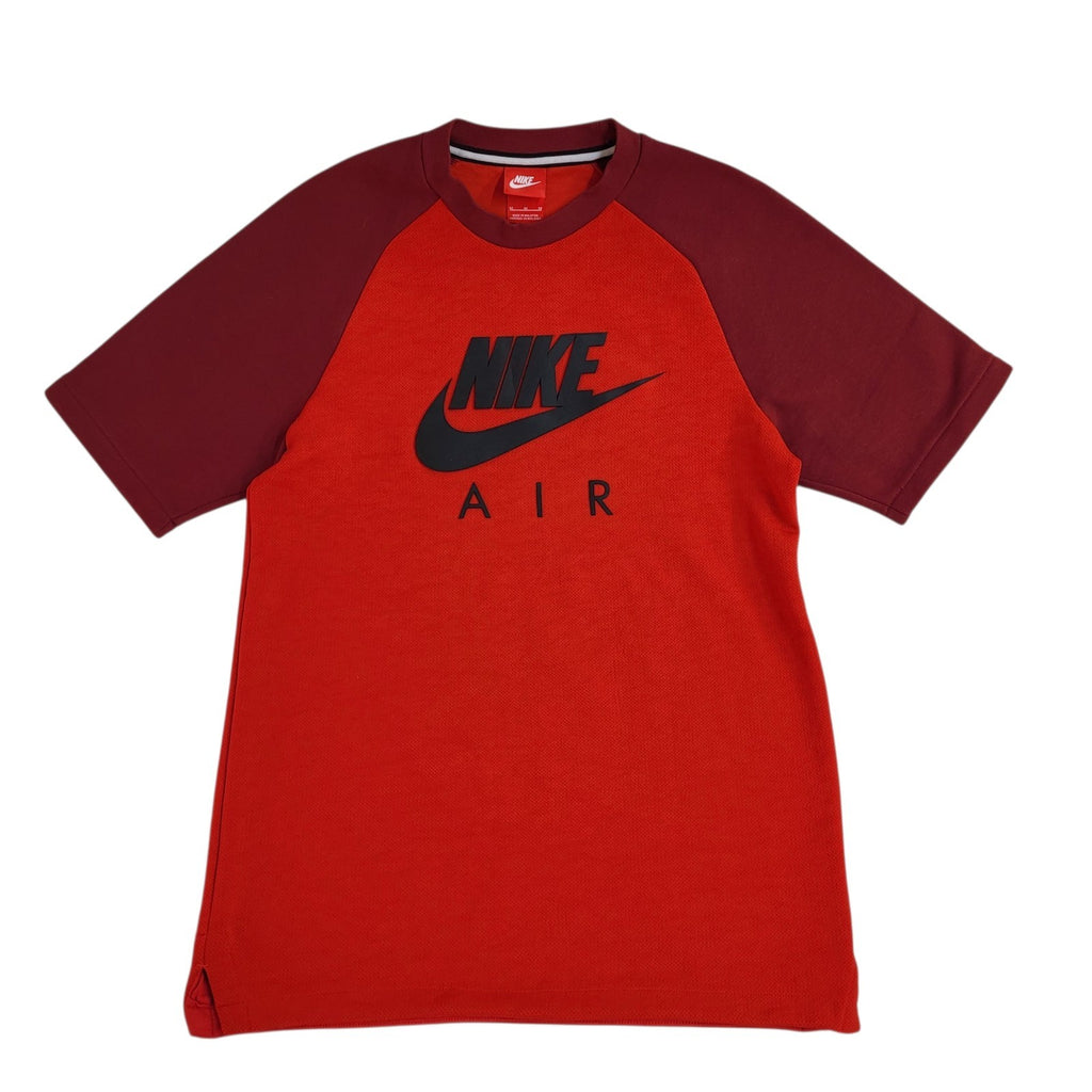Nike Air  T-Shirt Red Crew Neck 97% Polyester Uk Men's Size M