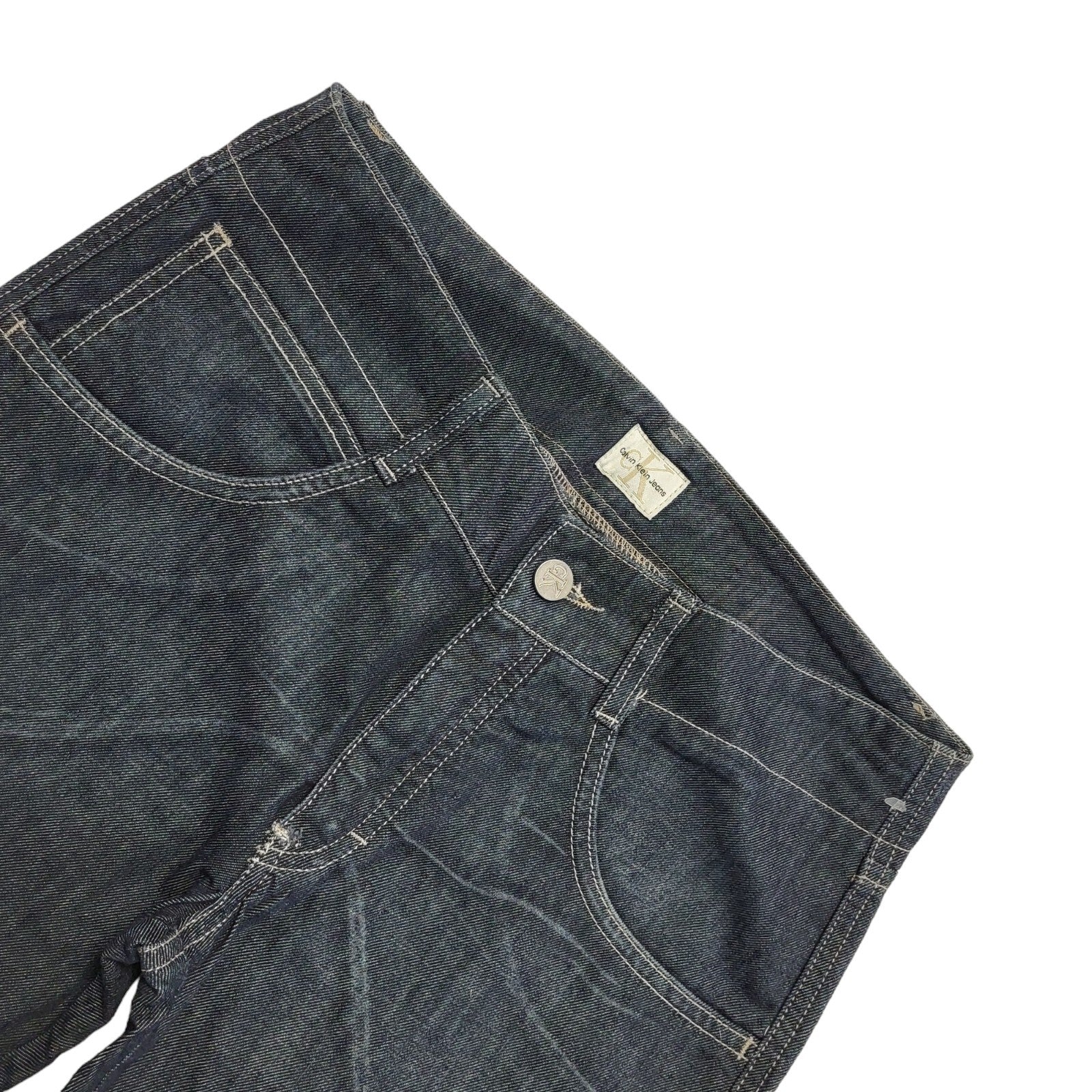 Calvin Klein 90s Vintage Dark Blue Straight Denim Jeans Uk Women's 8 W27 L26