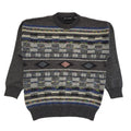 Crusoe Vintage 80s Grey Blue Crew Neck Acrylic Jumper Men's Size L
