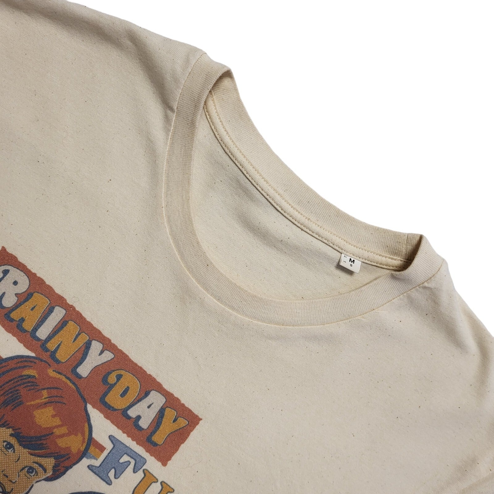 Stanley/Stella Vintage 80's Cream Rainy Day Fun Single Stitch T-Shirt Men's  M
