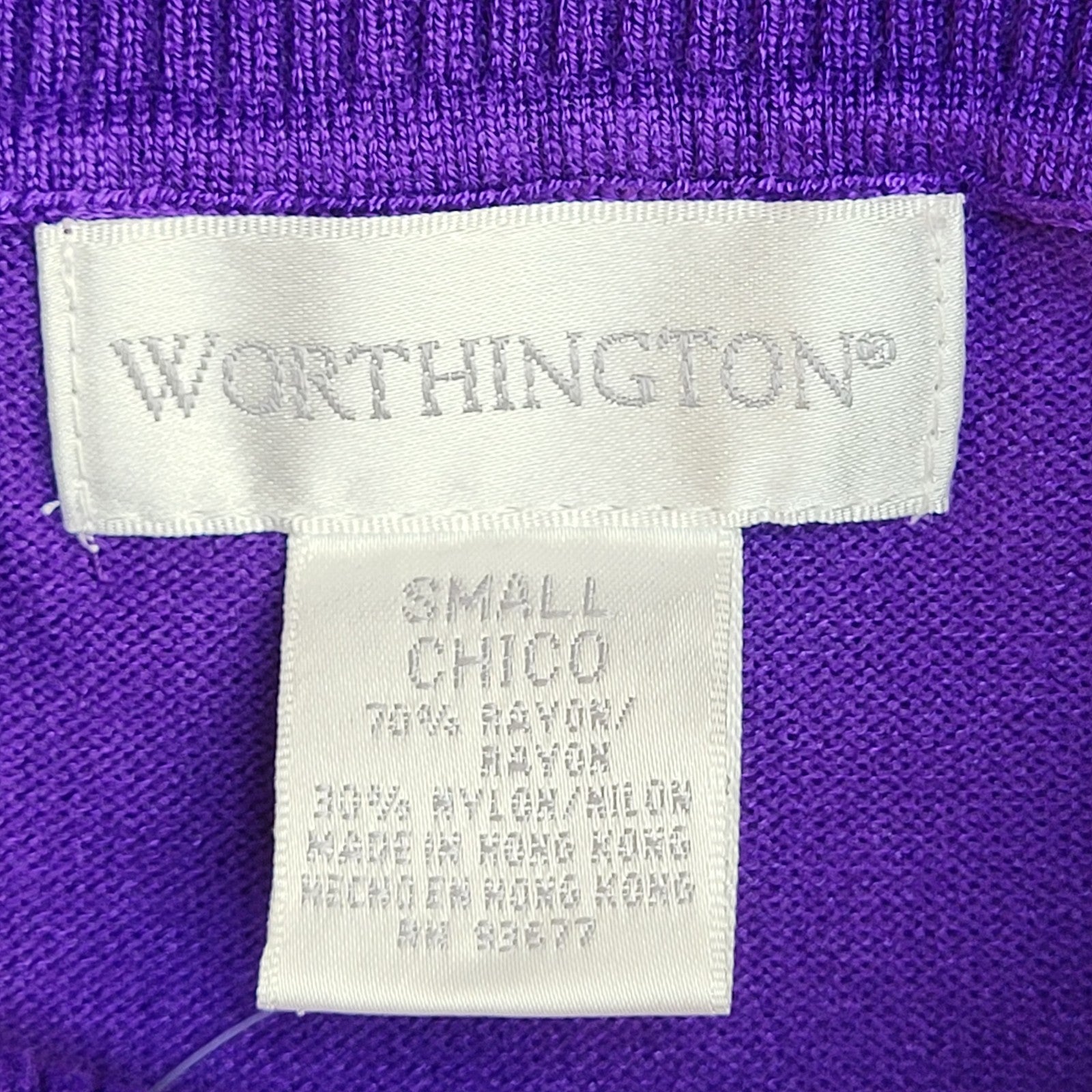 Worthington Jumper Vintage Y2k Purple Roll Neck UK Women's Size S