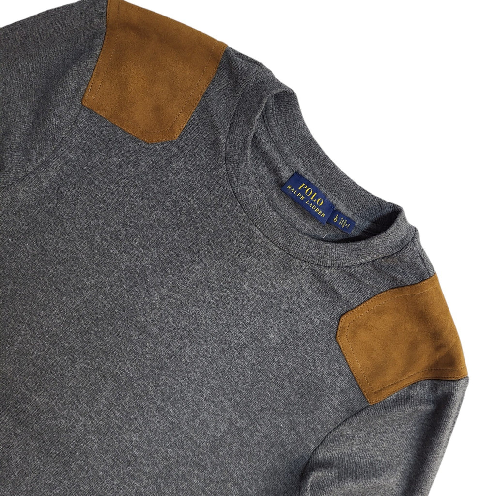 Polo Ralph Lauren Y2K Grey Round Neck Long Sleeve Jumper Men's UK Size L