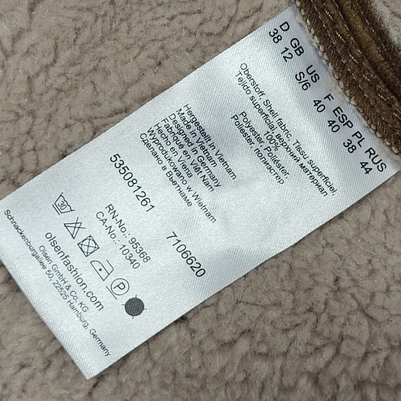 Olsen Vintage 90's Brown Faux Fur Waistcoat Uk Women's Size 12