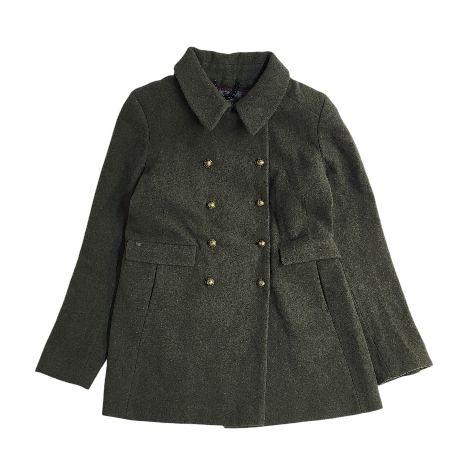 Superdry Vintage Y2k Green Collared Button Front Coat Women's UK L