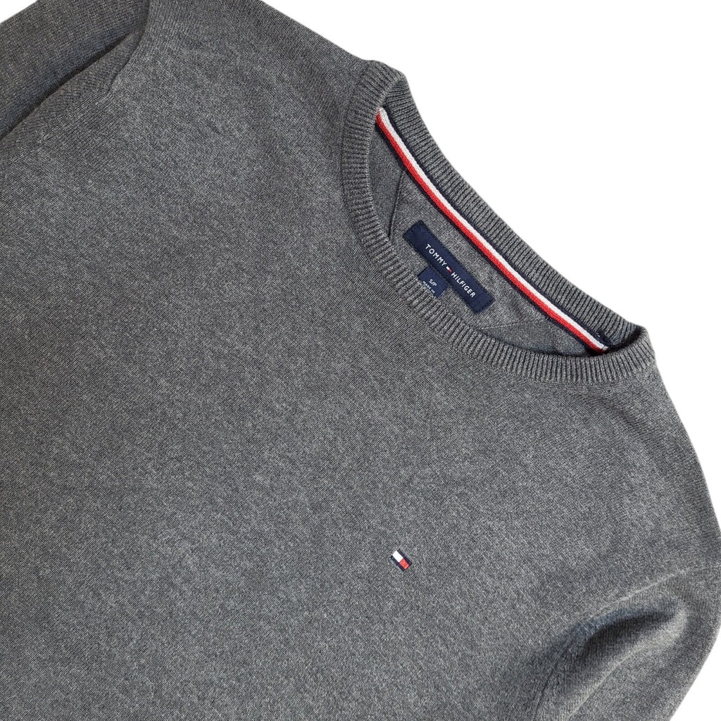 Tommy Hilfiger Y2K Grey Round Neck Long Sleeve Jumper Men's UK Size S