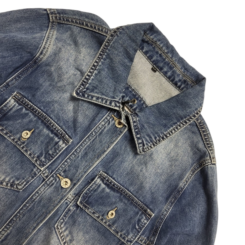Vintage Y2k Blue Button Denim Jacket Uk Women's Size S-M