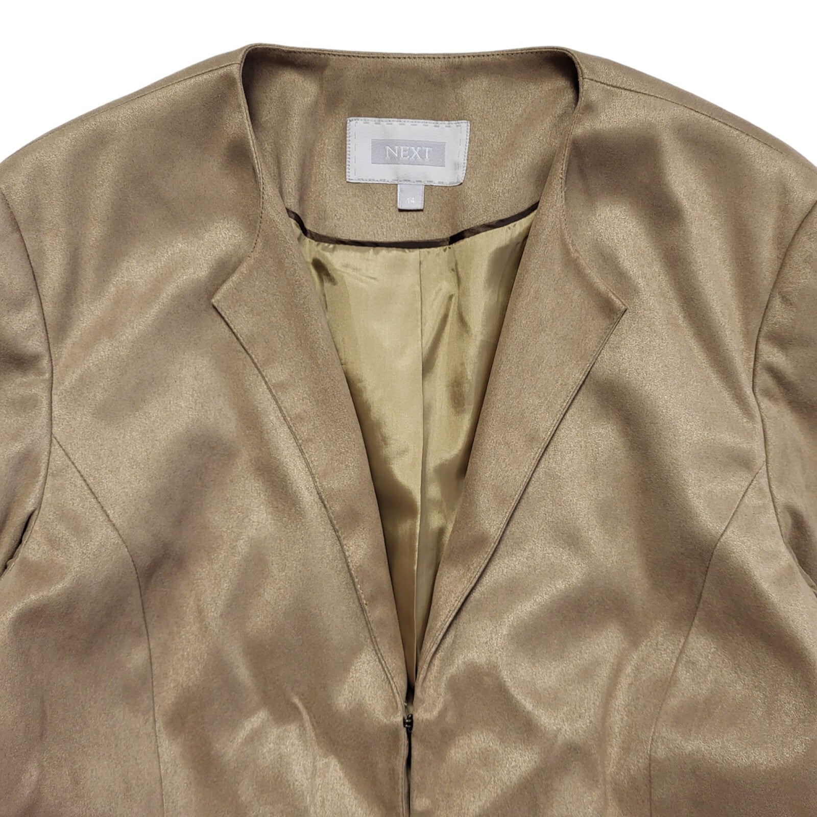 Next Gold 90s Vintage Hook Eye Dress Jacket Uk Women's Size 14