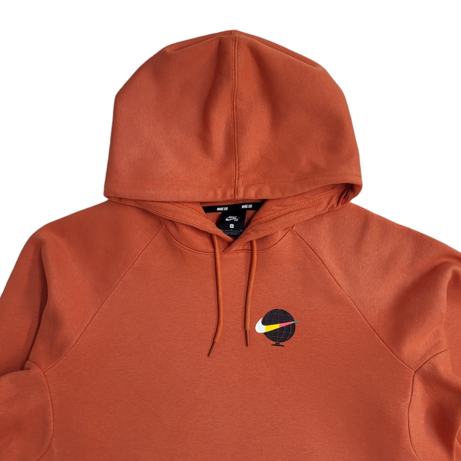Nike SB Orange Y2K Drawstring Sweatshirt Hoodie UK Men's Size S