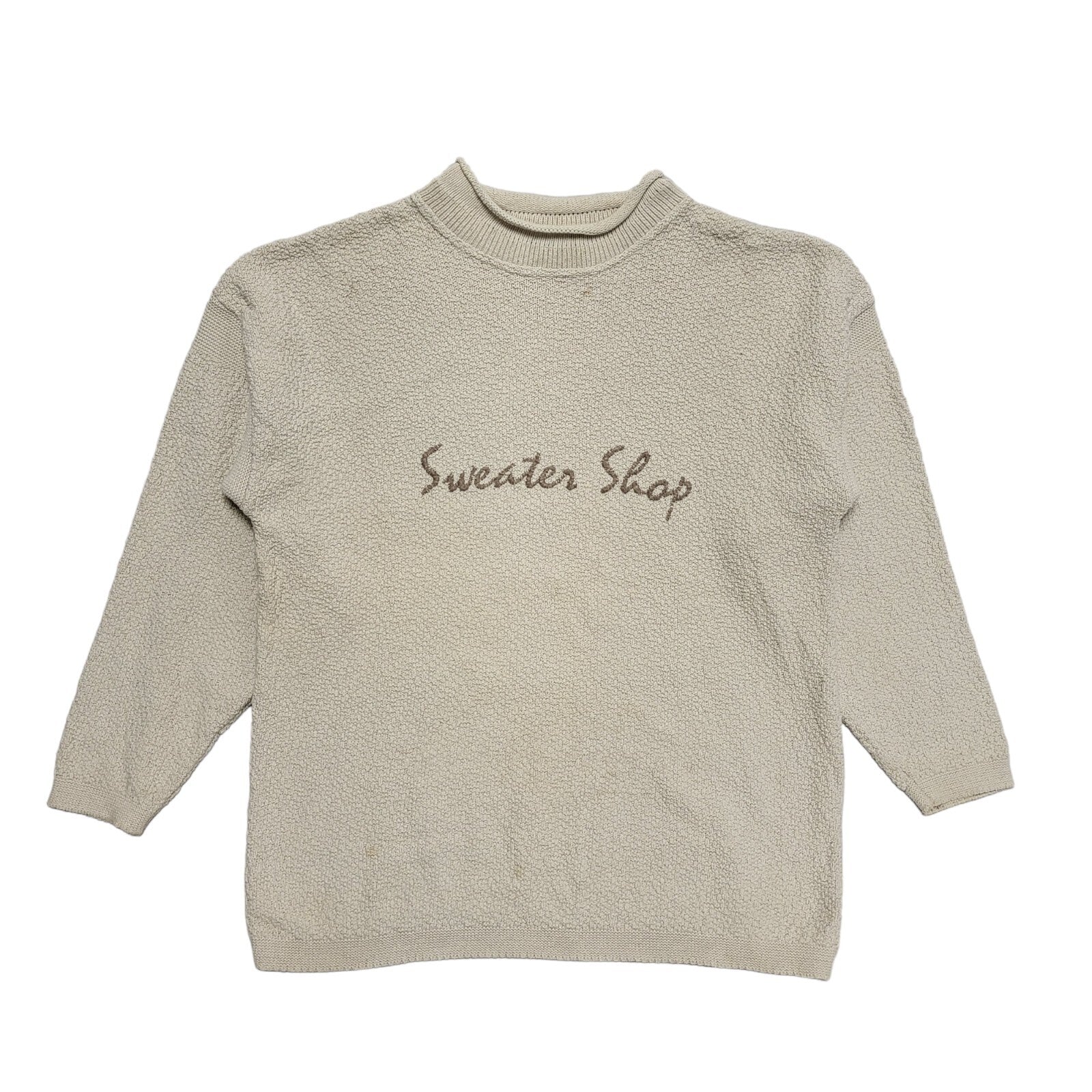 The Sweatershop Vintage 90's Beige Round Neck Jumper Mens UK L/XL