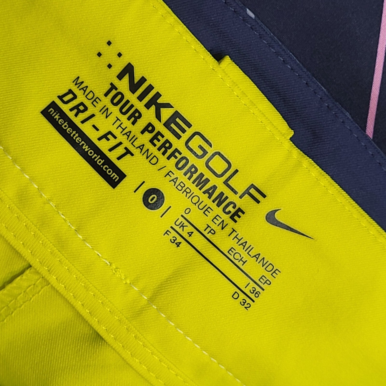 Nike Golf Dri-Fit Blue & Yellow Sports Skirt Uk Women's Size 4