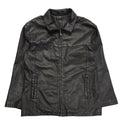 Canda 90s Vintage Black Zipped Leather Jacket Uk Men's Size XL