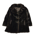 Astraka 80s Vintage Brown Faux Fur Button Coat Women's Size 18