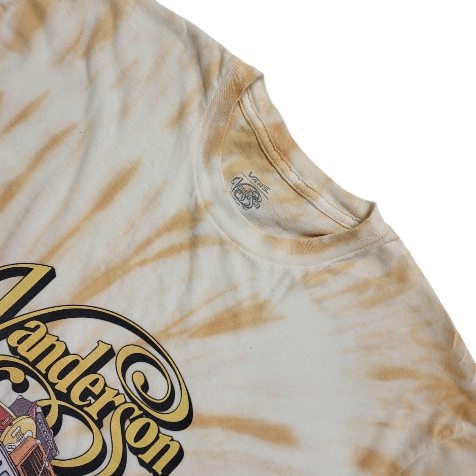 Vans Y2K Orange Vintage Short Sleeve Round Neck T-Shirt Uk Men's Size M