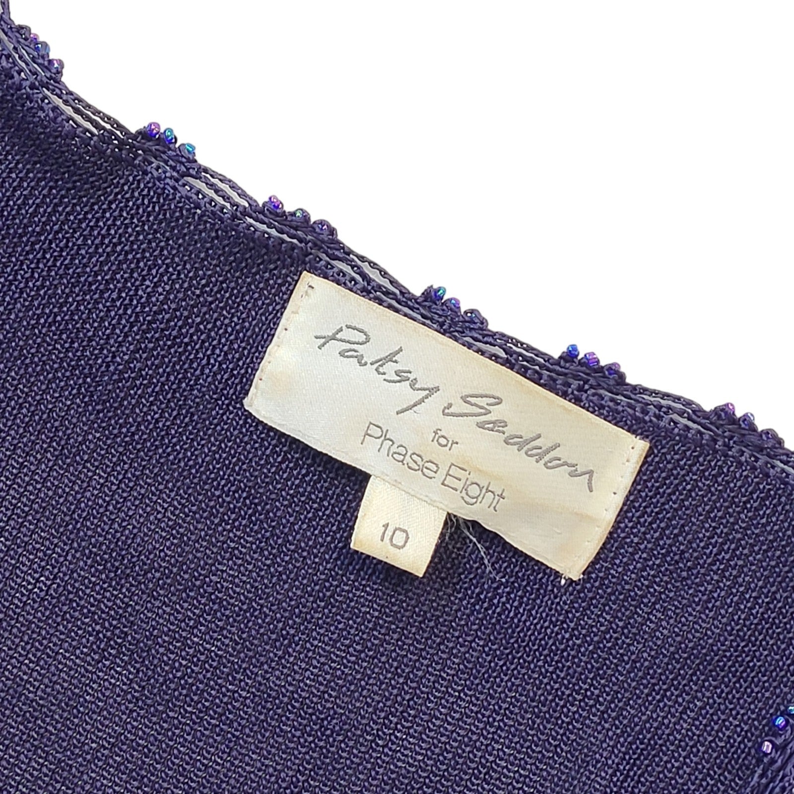 Patsy Seddon For Phase Eight 90s Purple Tie Cardigan Womens UK Size 10