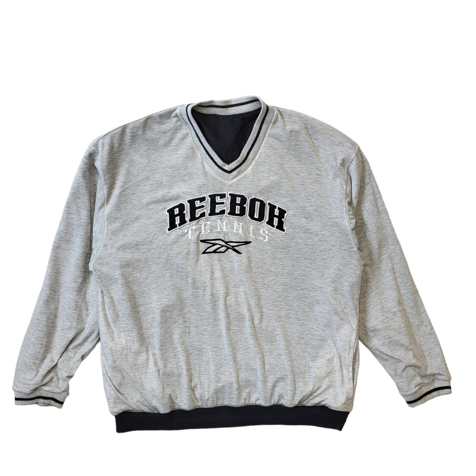 Reebok 90s Vintage Grey & Black Reversible Sports Top Men's Size XXL