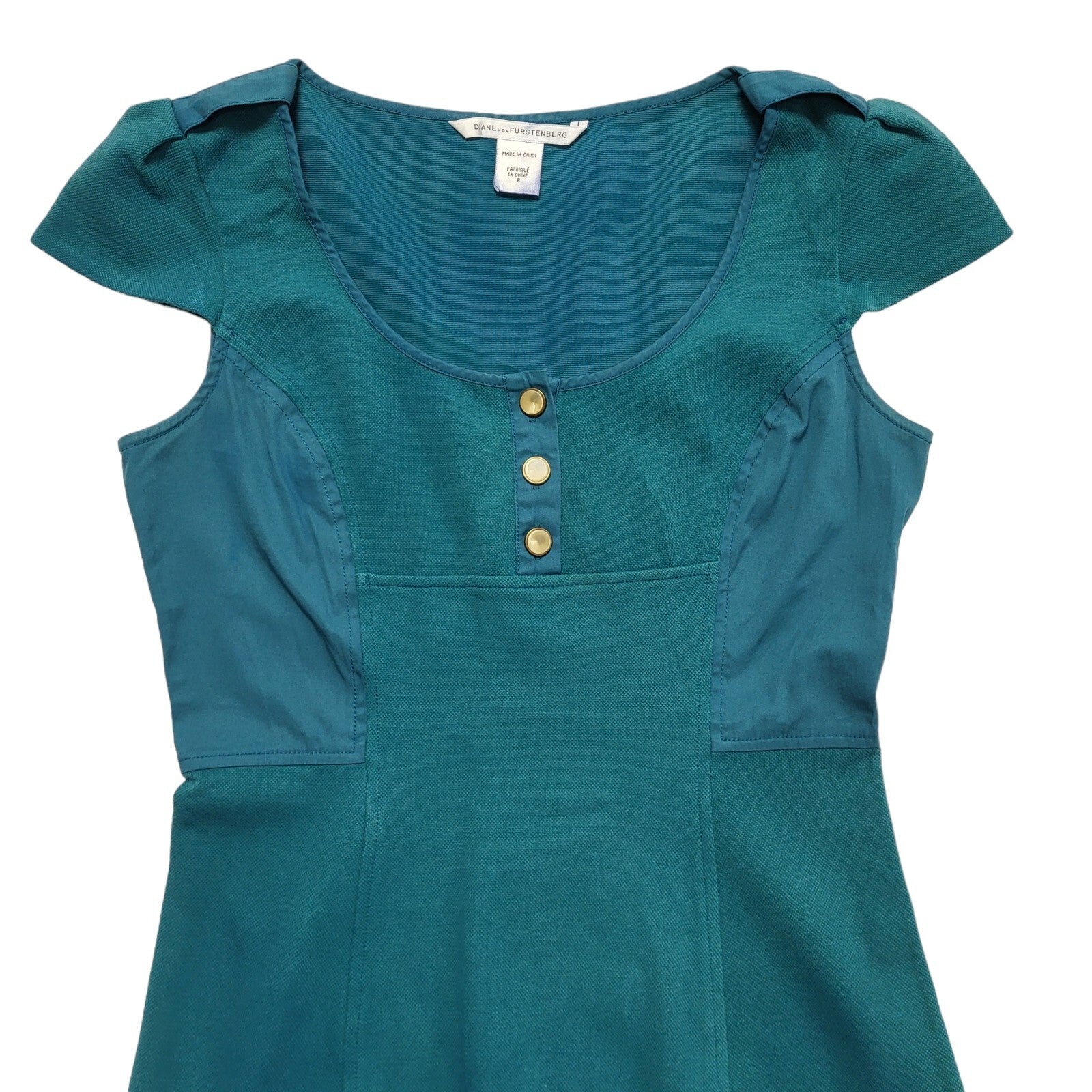 Furstenberg Vintage 90s Blue Sleeveless Dress Uk Women's Size 8 W26-28