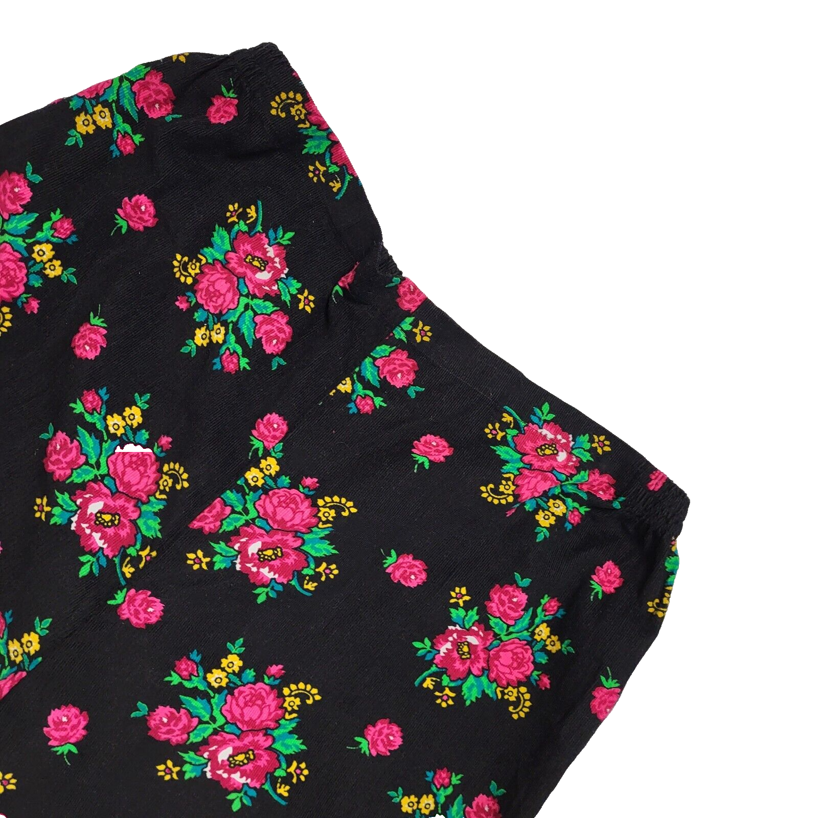 Khaadi Vintage Y2K Black Floral Wide Leg Trousers Womens Size 14 W32 L24