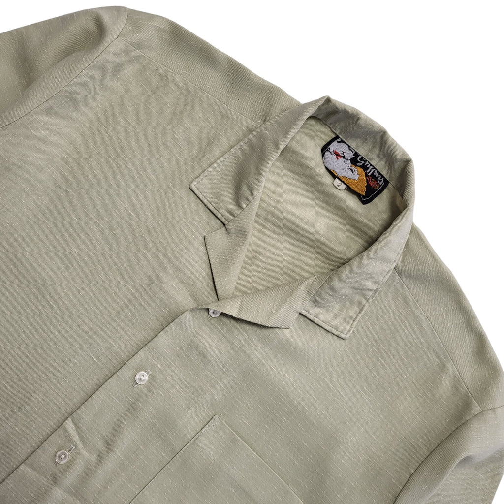 Griffins Vintage 70's Beige Long Sleeve Button Up Shirt Mens Size Medium