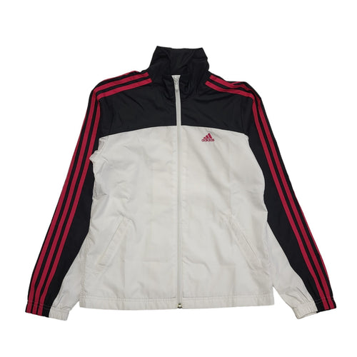 Adidas White & Black Vintage Y2K  Zipped Sports Jacket Uk Women's Size 10